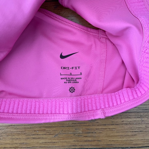 NWT Nike Pink Support Sports Bra Moisture-Wicking Racerback Sz L - Picture 5 of 5